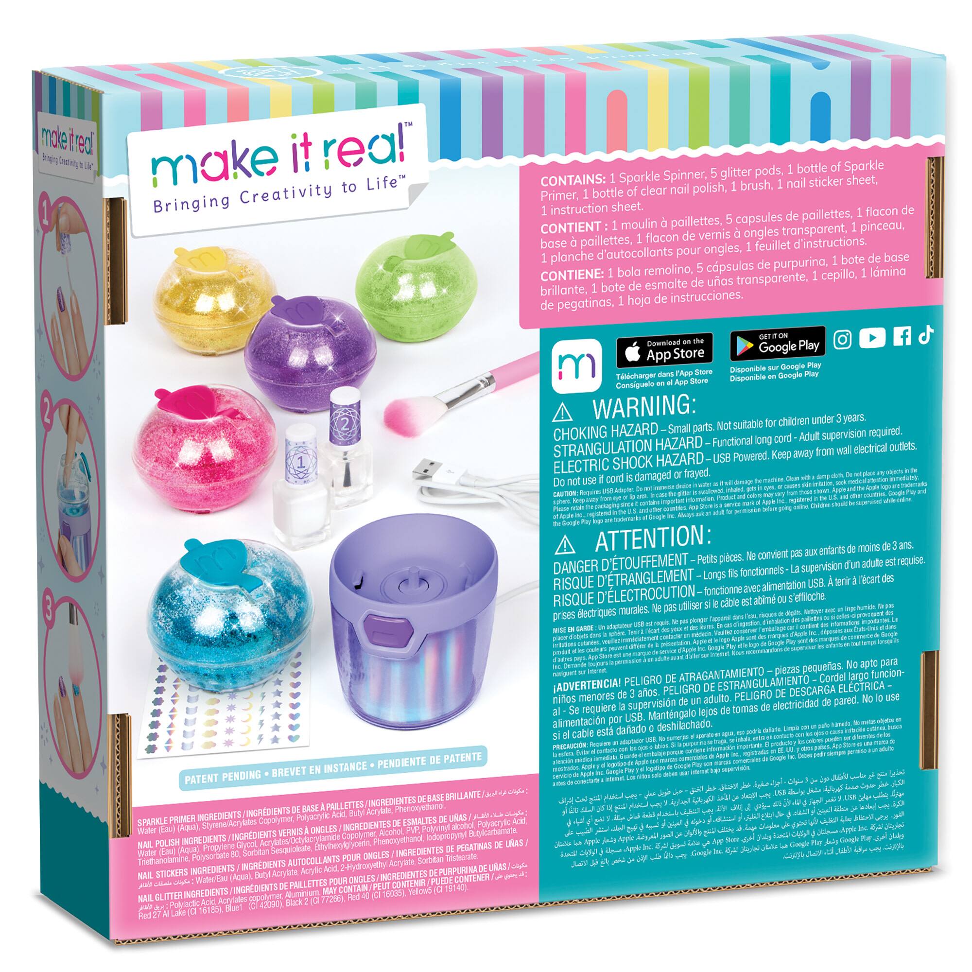 Make It Real™ Party Nails Glitter DIY Nail Studio
